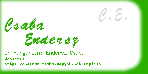 csaba endersz business card